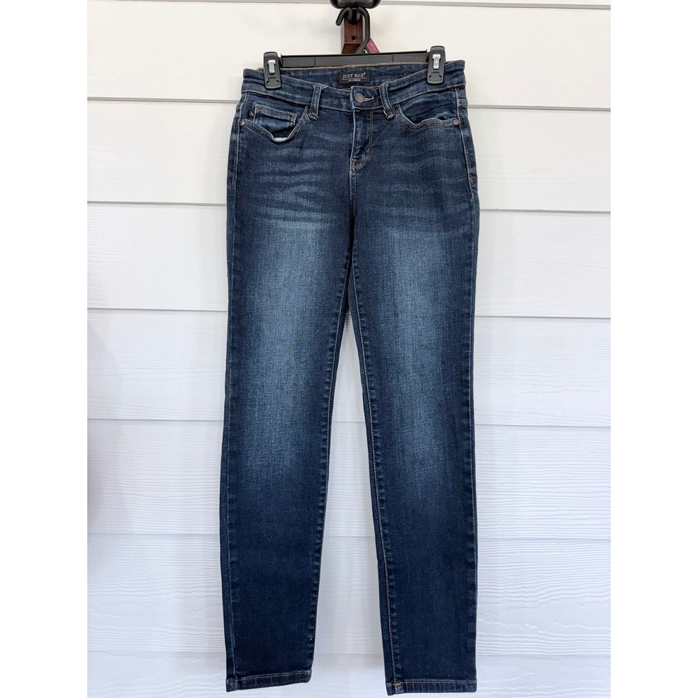 D- 70- Judy Blue Los Angeles Dark Wash Skinny Jeans JB82110DK Blue Denim 7/28